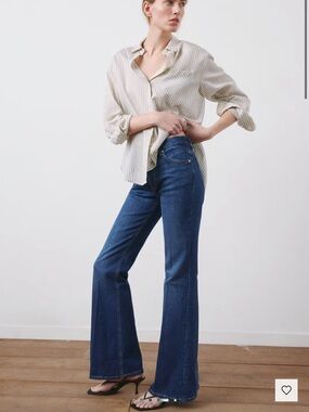 Mango Violet Flared High-Rise Jeans